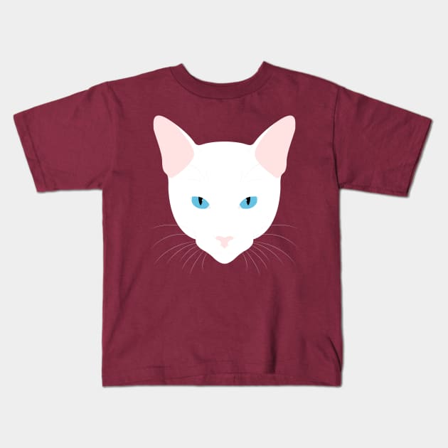 White Cat Kids T-Shirt by ElementalMerch